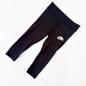 3T Nike Kids Black Leggings White Swoosh